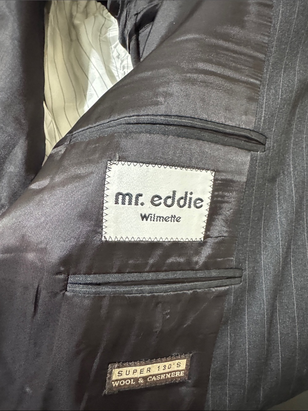 Jack Victor mens 52L grey pinstripe 2-button 100% wool suit w/ trousers EUC - Picture 7 of 8
